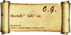 Oszkó Géza névjegykártya