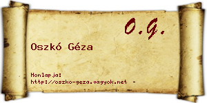 Oszkó Géza névjegykártya