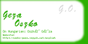 geza oszko business card